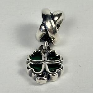 Pandora Four-Leaf Clover St. Patricks Day Good Luck Charm ALE S925 Sterling